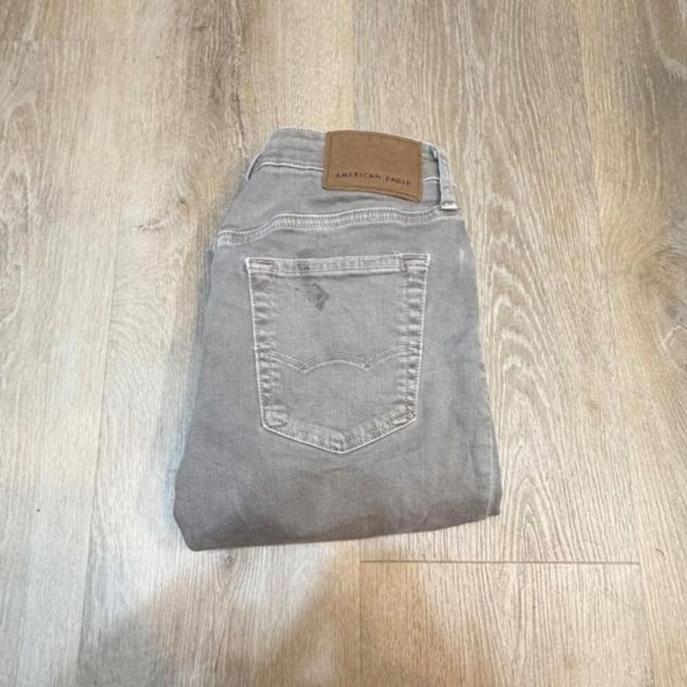 American-eagle Men's Grey and Tan Jeans